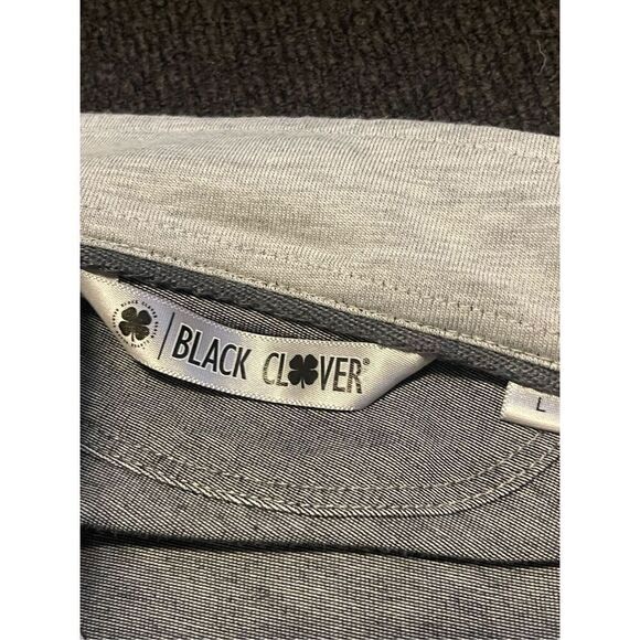 Black Clover Mens Gray 1/4 Zip Dri Balance Vivid Luck Performance Shirt Size Lar - Picture 9 of 9